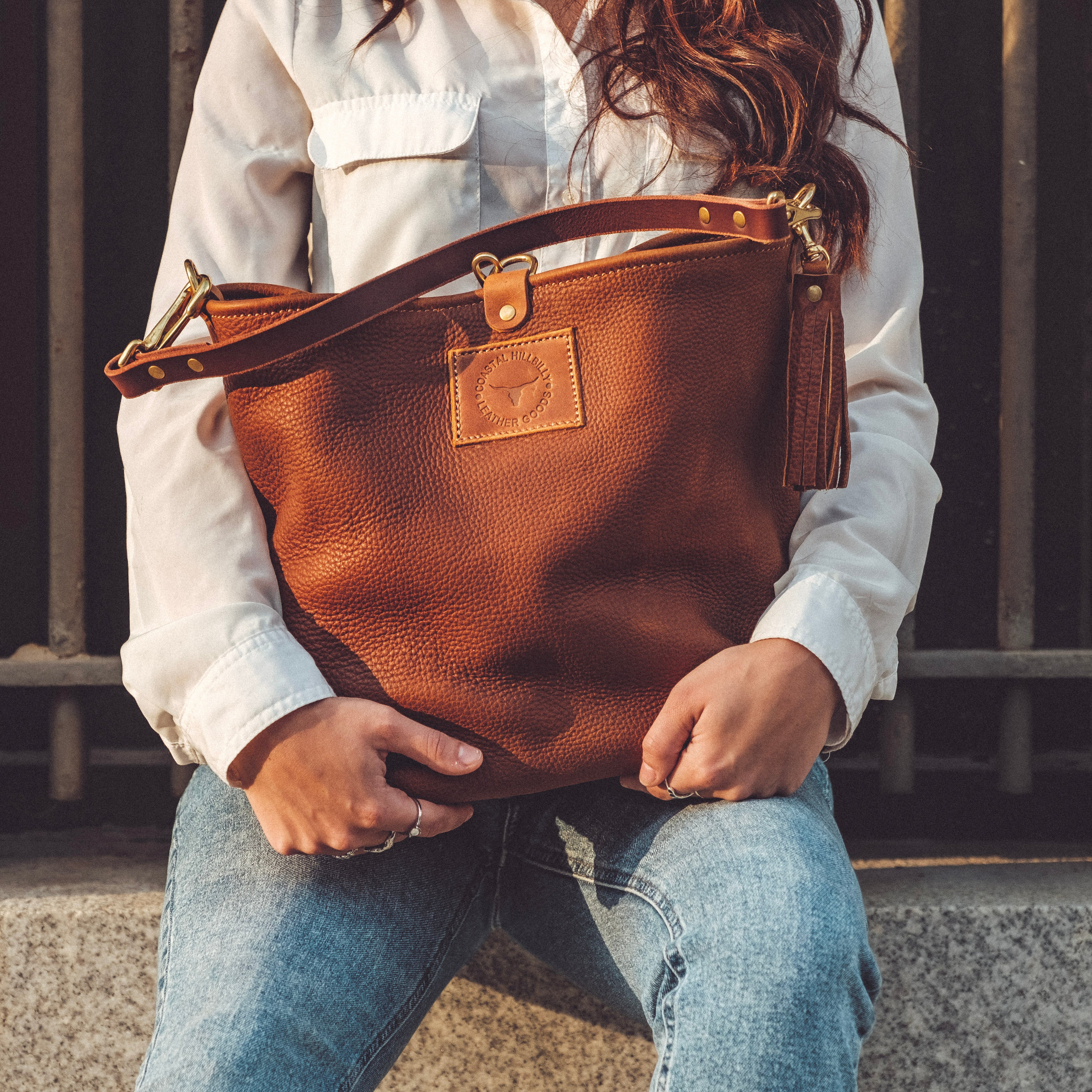 Canyon Tan-Black Bucket Tote – Coastal Hillbilly